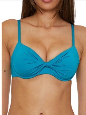 NWT Trina Turk Monaco - Women's Twist Underwire Bikini Top, Turkana Teal